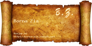 Borna Zia névjegykártya